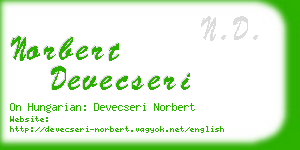 norbert devecseri business card